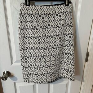 Lysse Black White Geometric Patterned skirt - 3X Plus size Skirt